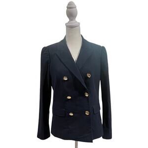 Tailored by Rebecca Taylor Double Breasted Navy Blazer Preppy Old Money Size 8